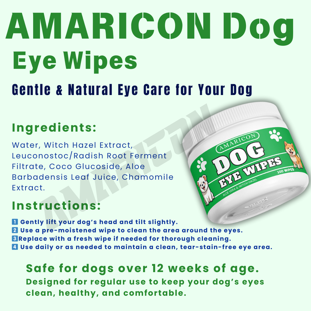 Dog Eye Wipes – Gentle and Natural Eye Care – 100 Wipes