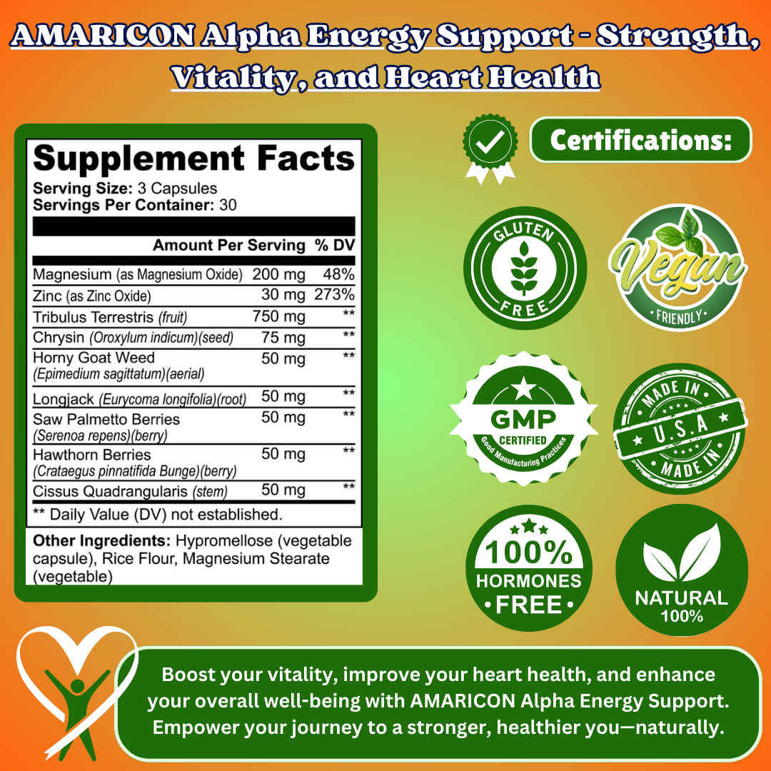 Alpha Energy Support – Men's Vitality and Wellness – 90 Capsules