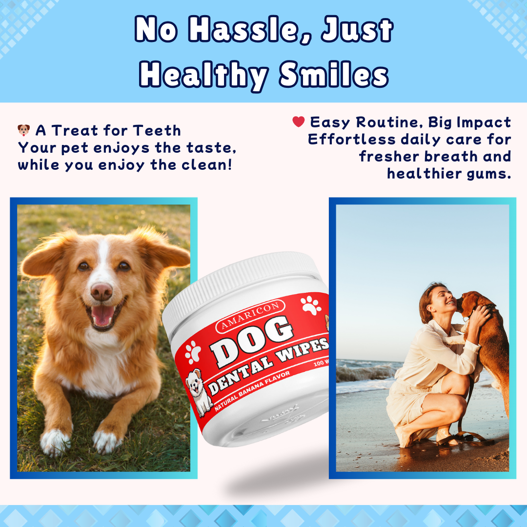 Dog Dental Wipes – Easy and Effective Oral Care – 100 Wipes