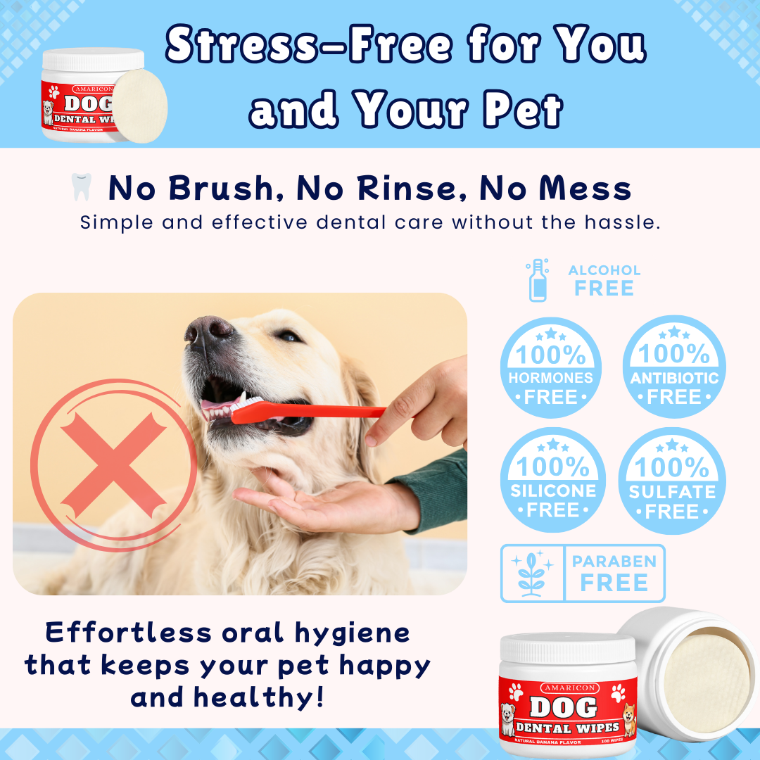 Dog Dental Wipes – Easy and Effective Oral Care – 100 Wipes