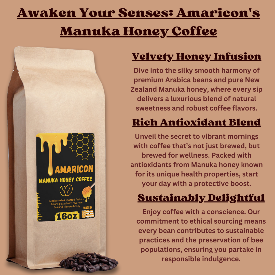 Manuka Honey Coffee 16oz - Exquisite Flavor, Health Benefits, and Daily Indulgence