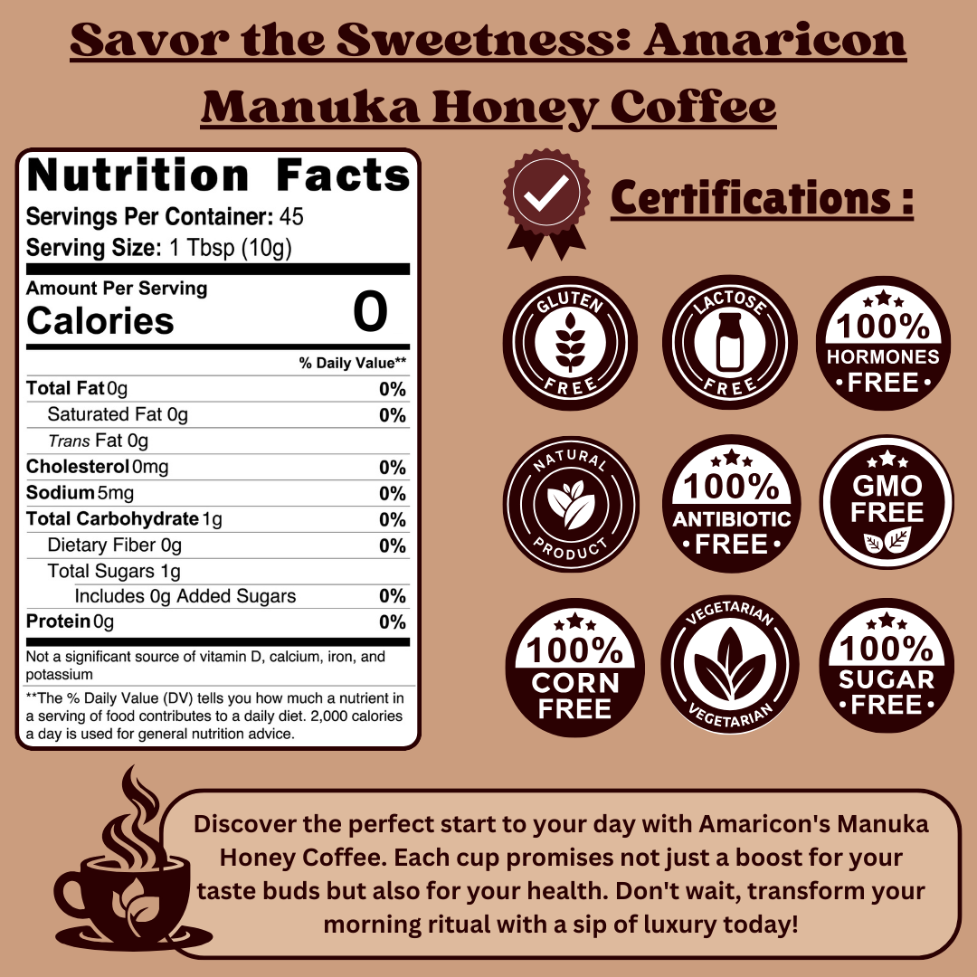 Manuka Honey Coffee 16oz - Exquisite Flavor, Health Benefits, and Daily Indulgence