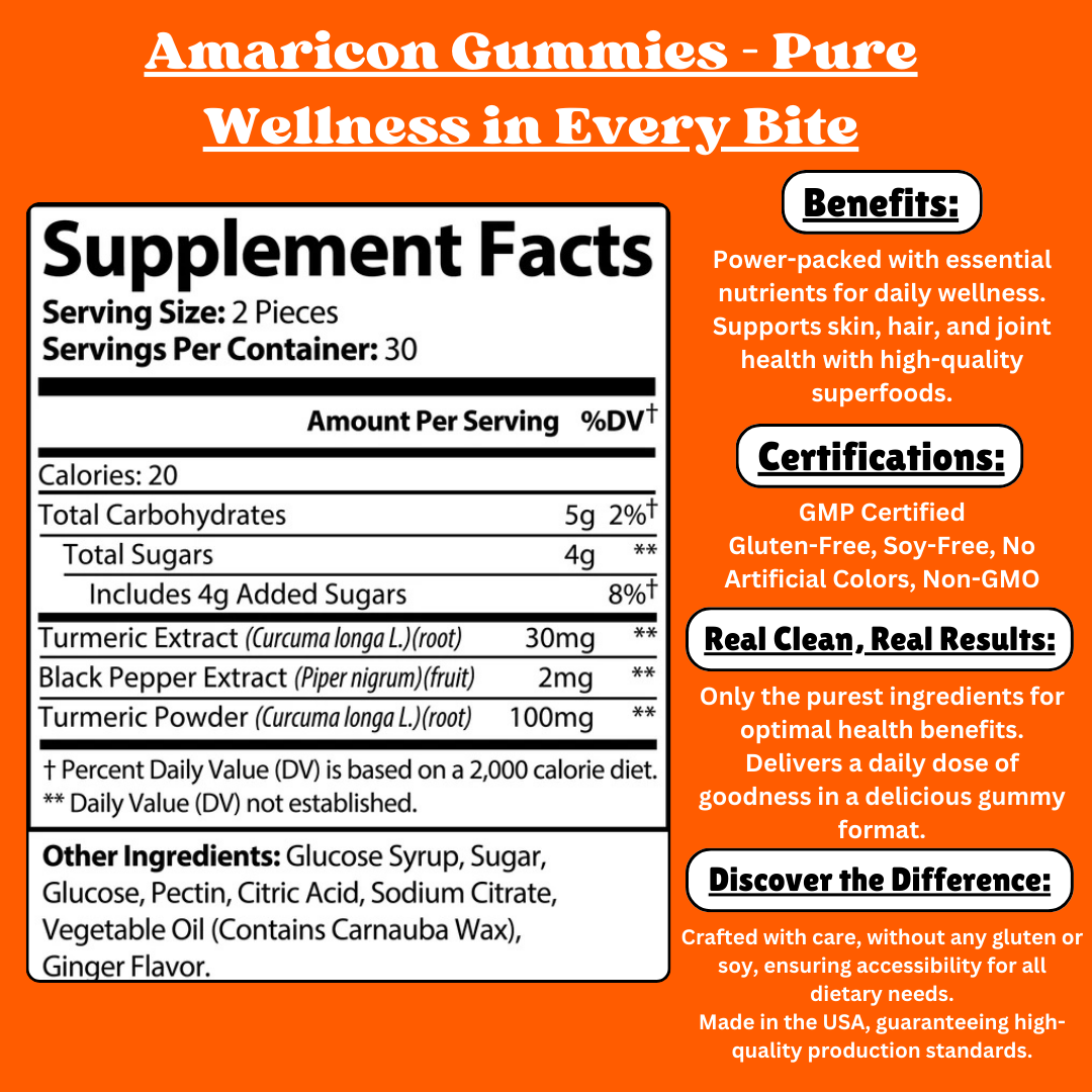 Turmeric Gummies – Antioxidant Support for Joints, Skin, and Overall Wellbeing