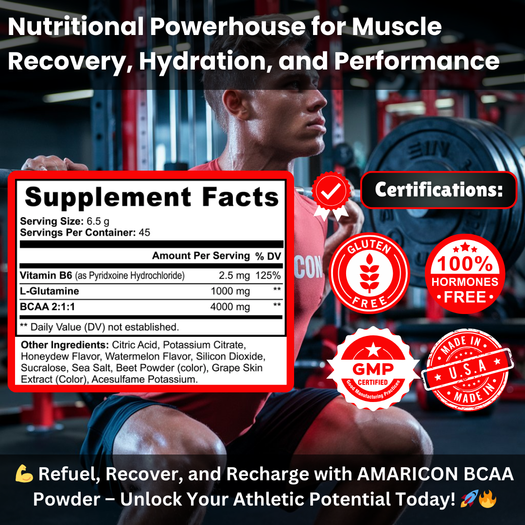 BCAA Post Workout Powder (Honeydew/Watermelon) – Premium BCAA Supplement for Muscle Recovery and Growth