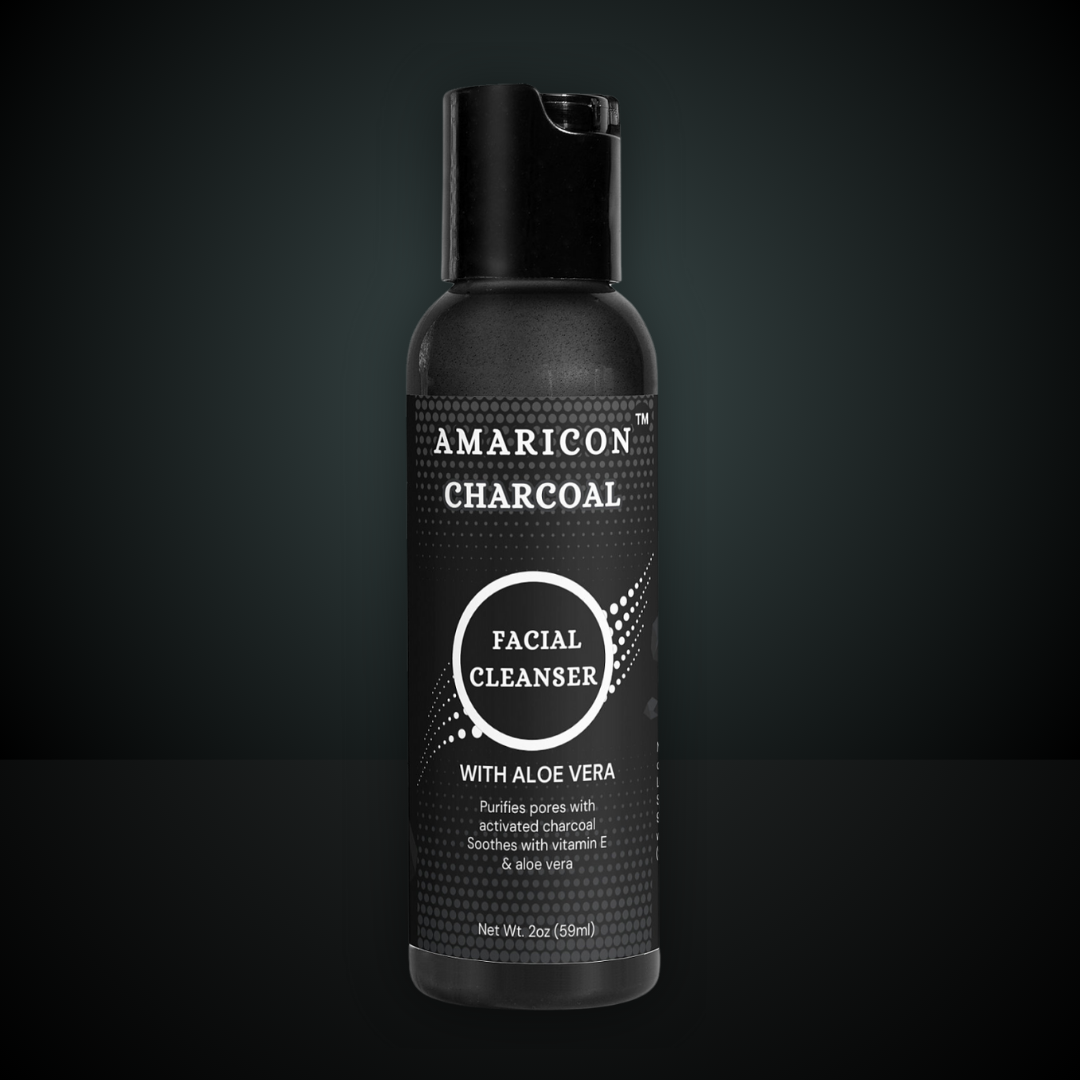 Charcoal Facial Cleanser – Daily Purifying Cleanser with Aloe Vera & Vitamin E – 2 oz