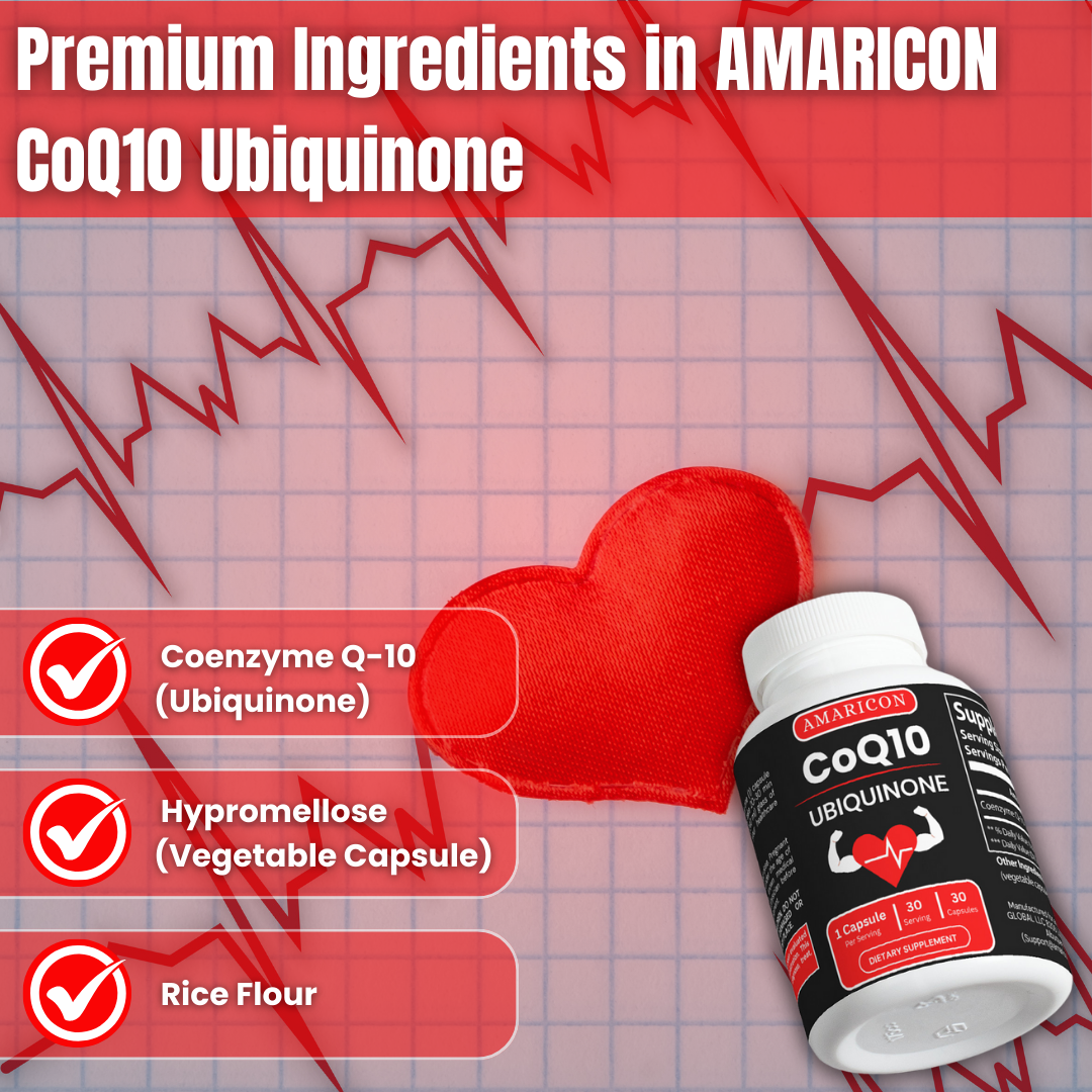 CoQ10 Ubiquinone | 30 Capsules | Supports Cardiovascular Health, Energy Production, and Overall Wellness