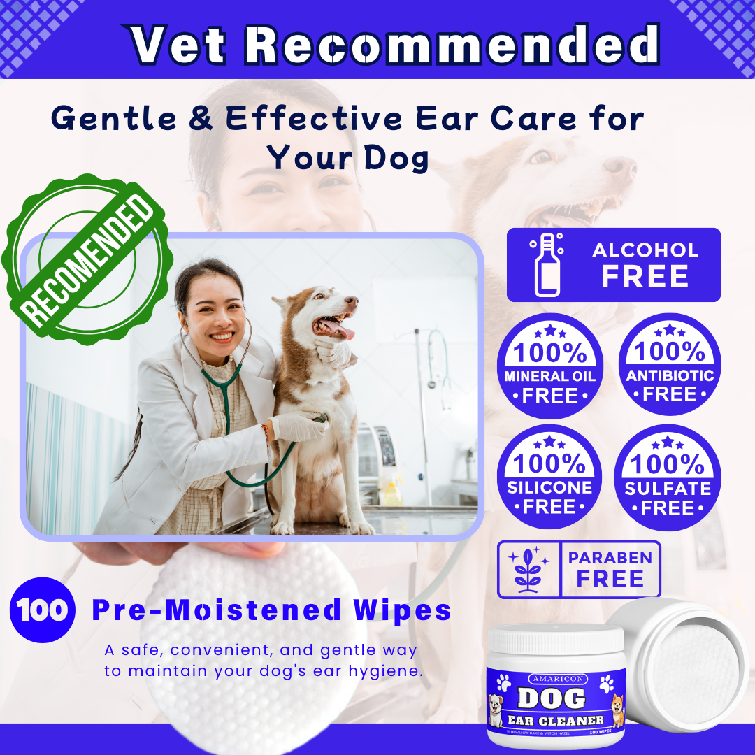 Dog Ear Cleaner Wipes – Gentle and Effective Ear Care – 100 Wipes