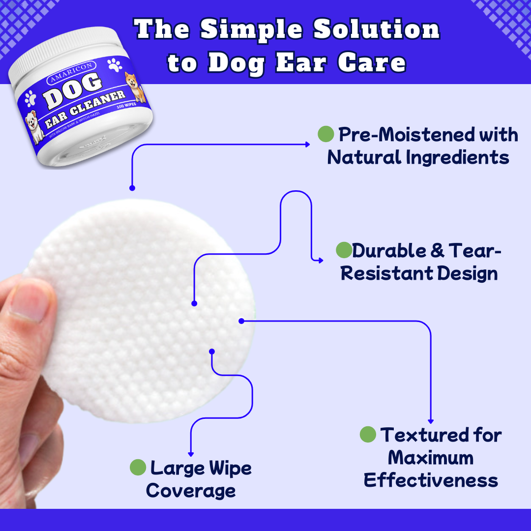 Dog Ear Cleaner Wipes – Gentle and Effective Ear Care – 100 Wipes