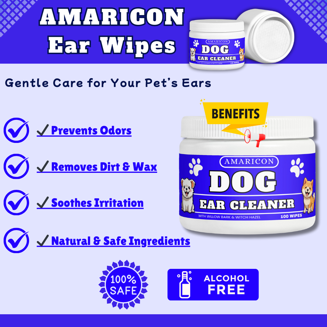 Dog Ear Cleaner Wipes – Gentle and Effective Ear Care – 100 Wipes