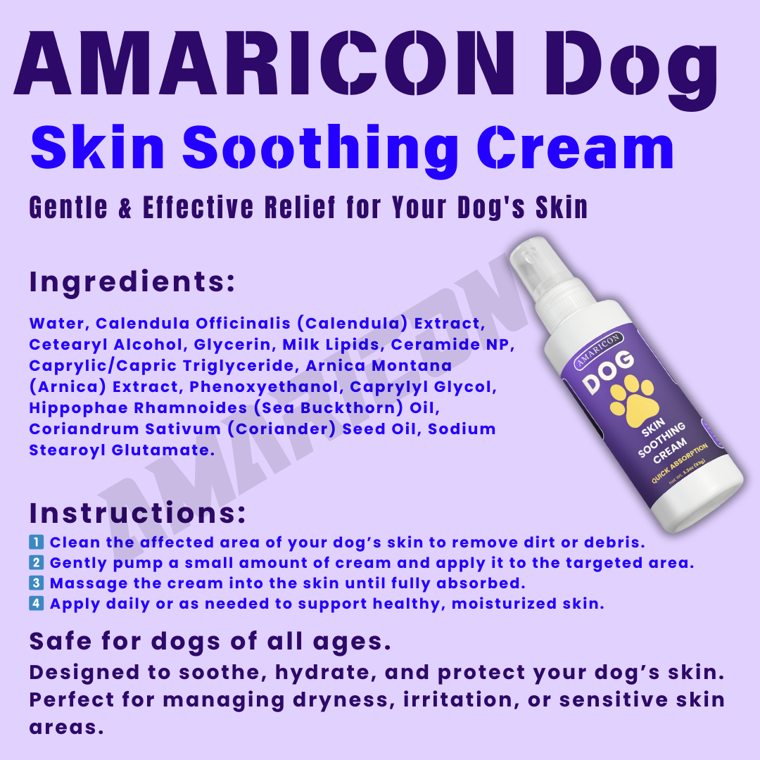 Dog Skin Soothing Cream – Advanced Moisture and Protection – 3.3 oz