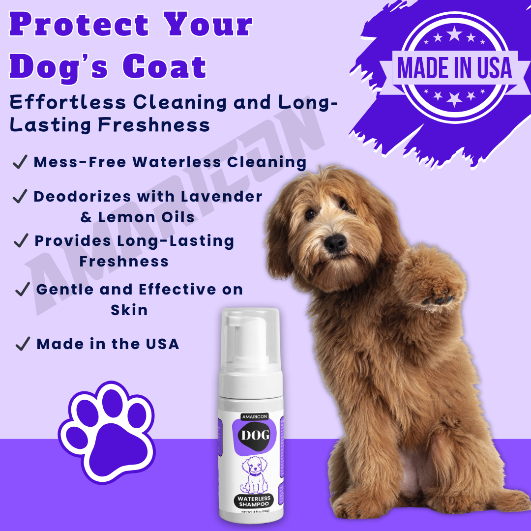 Dog Waterless Shampoo – Effortless Cleaning and Long-Lasting Freshness – 4 fl oz