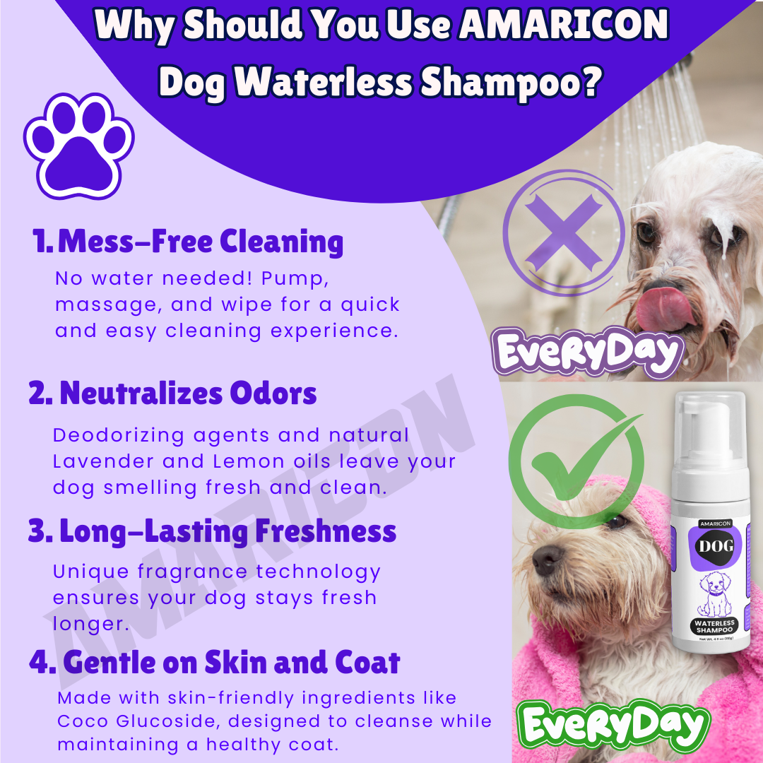 Dog Waterless Shampoo – Effortless Cleaning and Long-Lasting Freshness – 4 fl oz