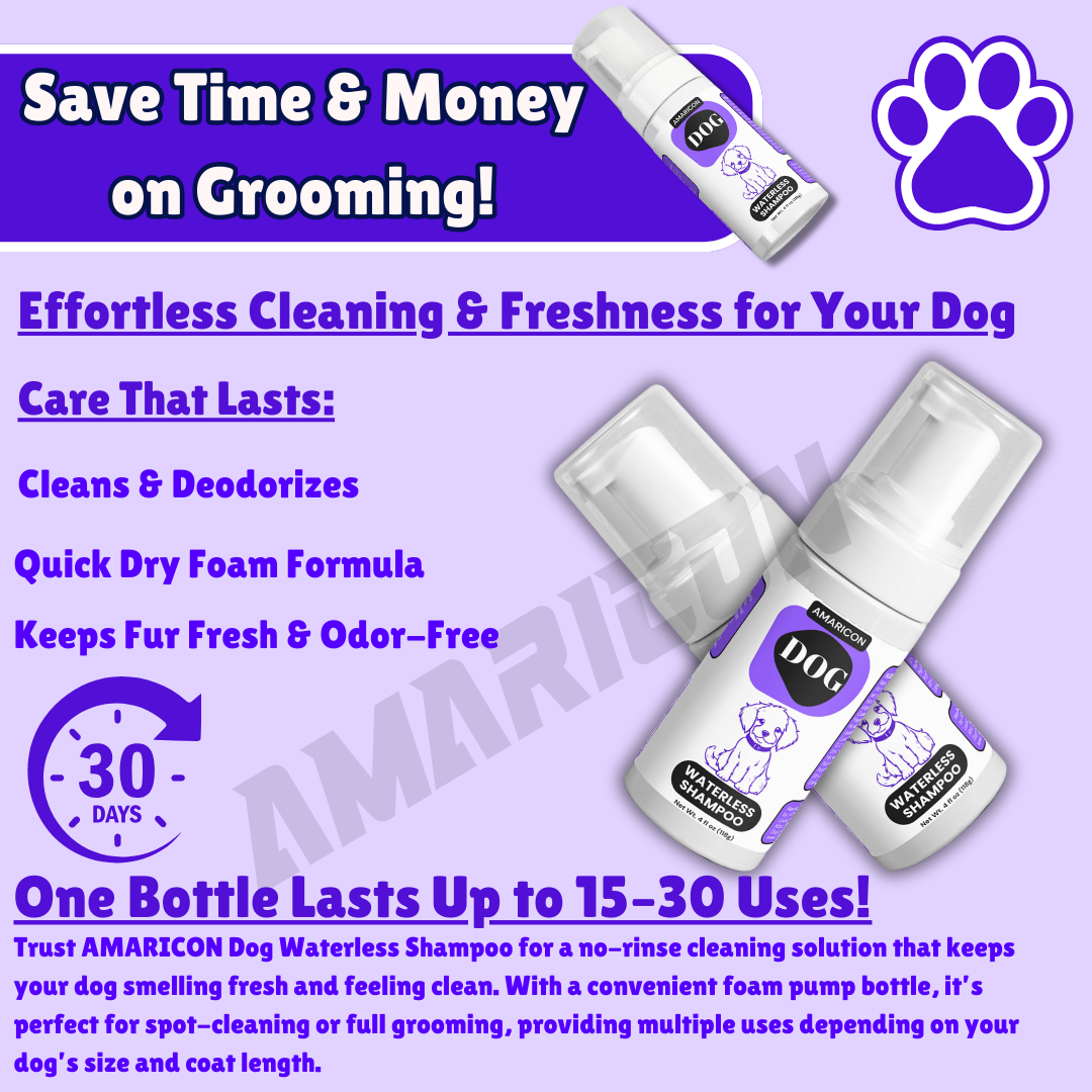 Dog Waterless Shampoo – Effortless Cleaning and Long-Lasting Freshness – 4 fl oz