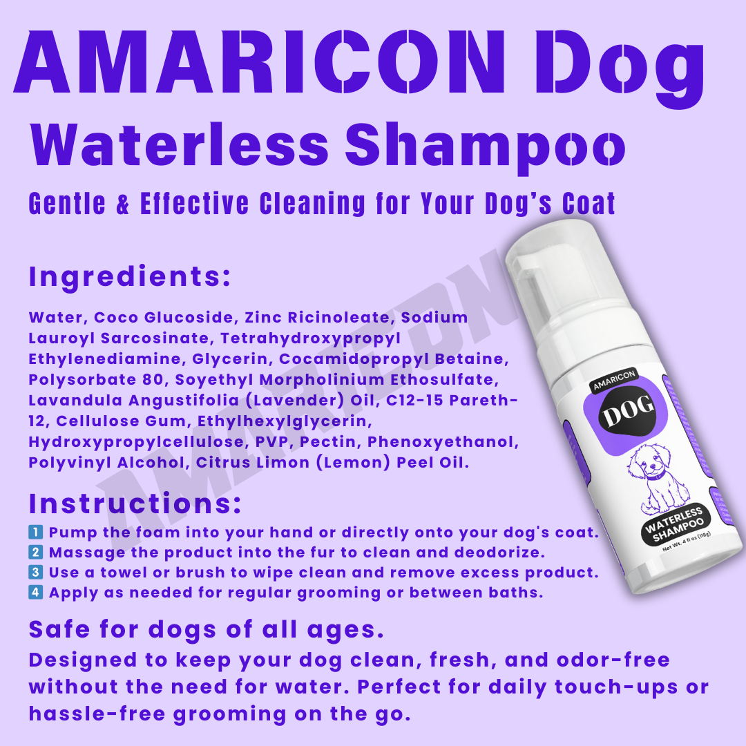Dog Waterless Shampoo – Effortless Cleaning and Long-Lasting Freshness – 4 fl oz