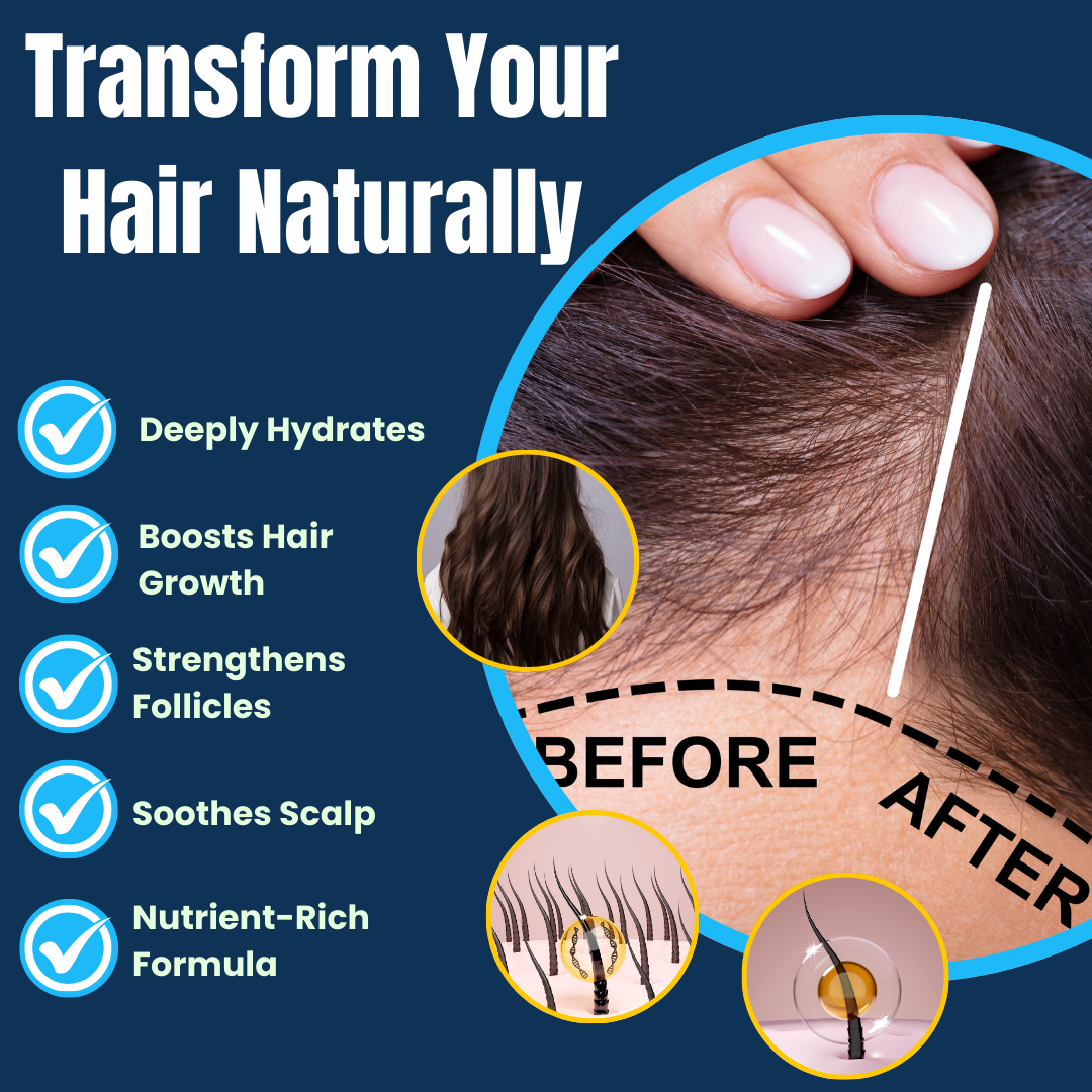 Hair Oil for Scalp Health and Hair Growth – Natural Oils & Vitamins – 1 fl oz