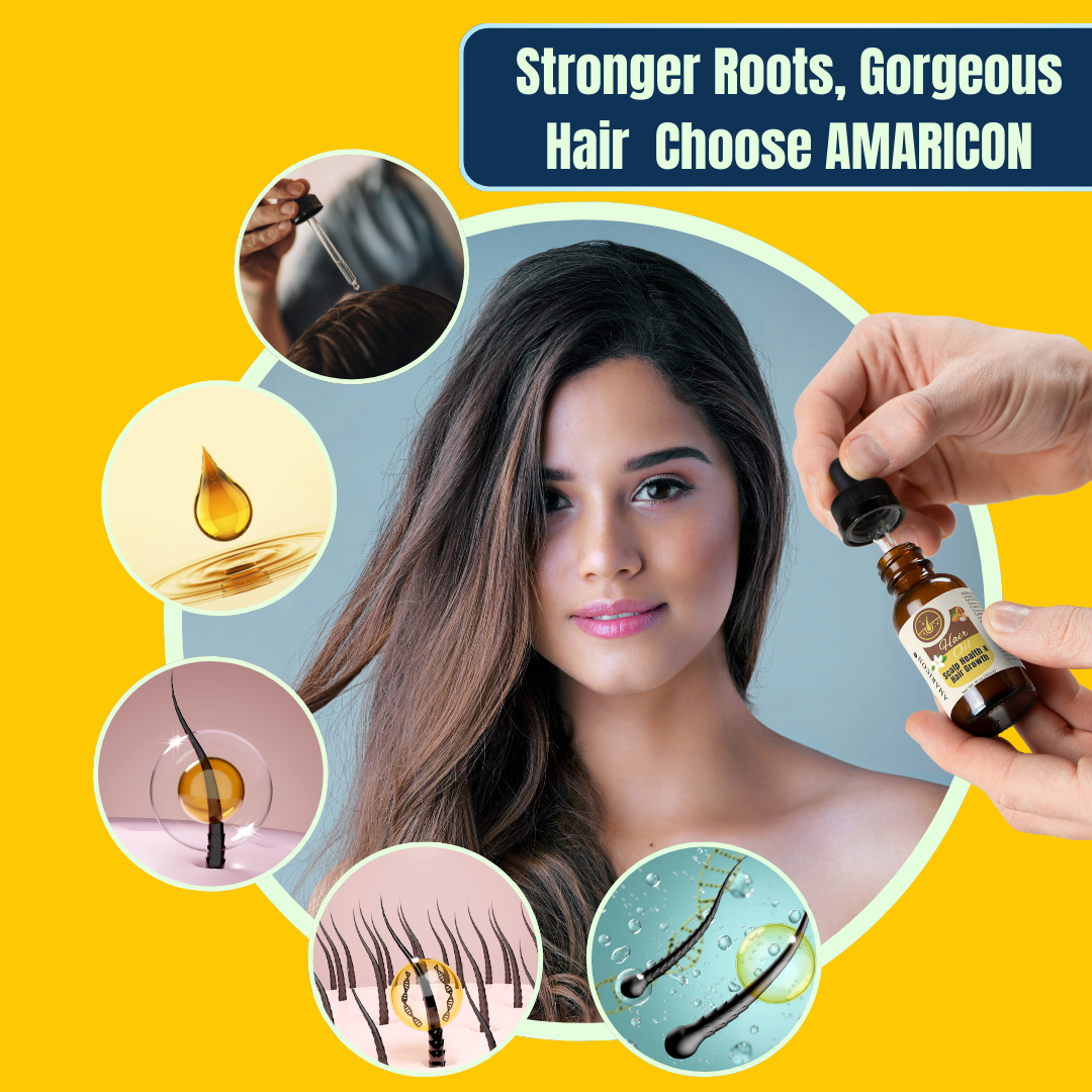 Hair Oil for Scalp Health and Hair Growth – Natural Oils & Vitamins – 1 fl oz