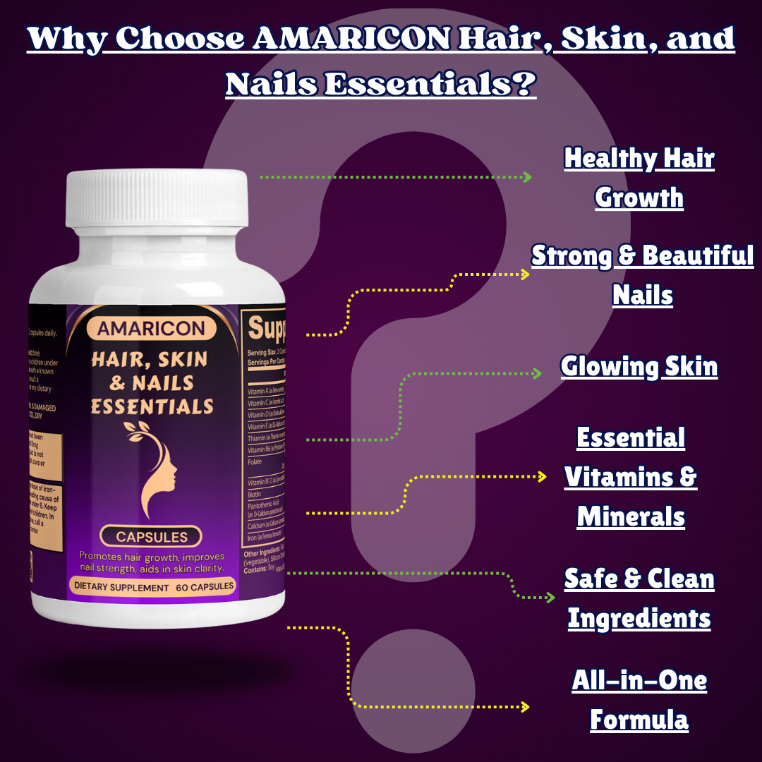 Hair, Skin, and Nails Essentials - Enhance Your Natural Glow with Vitamins B6, B7, and B9