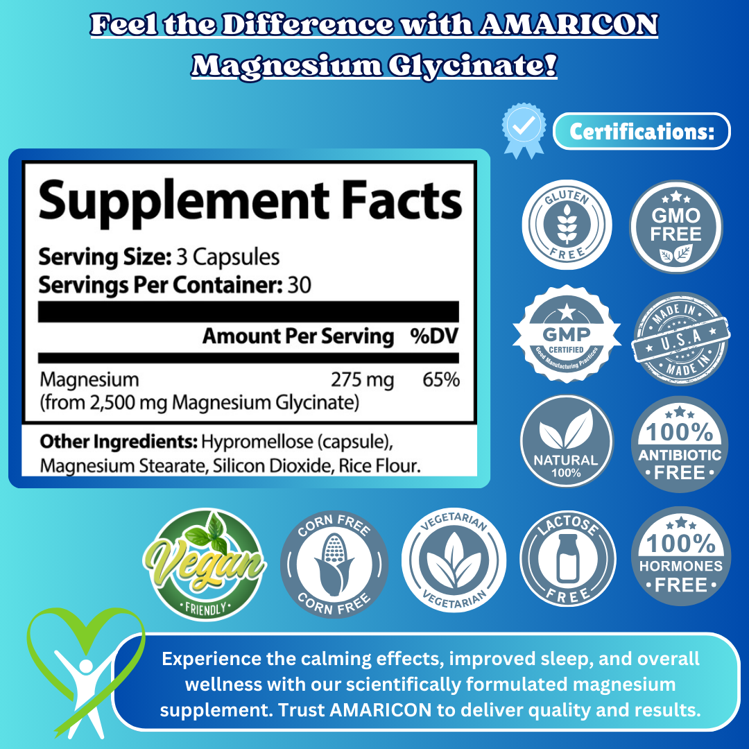 Magnesium Glycinate Capsules | Premium Sleep, Relaxation, and Muscle Support