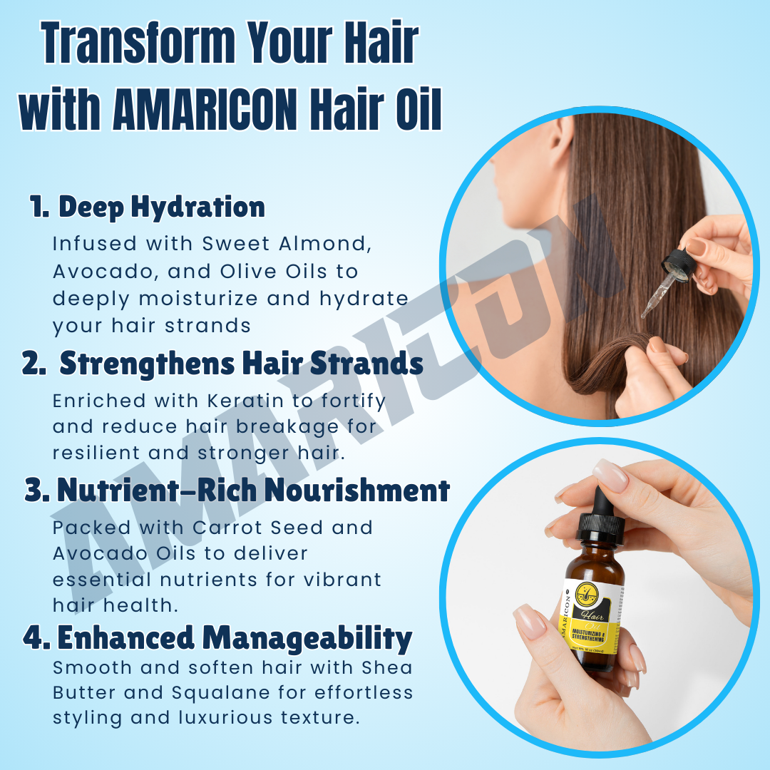 Moisturizing and Strengthening Hair Oil – Intense Nourishment and Revitalization – 1 fl oz