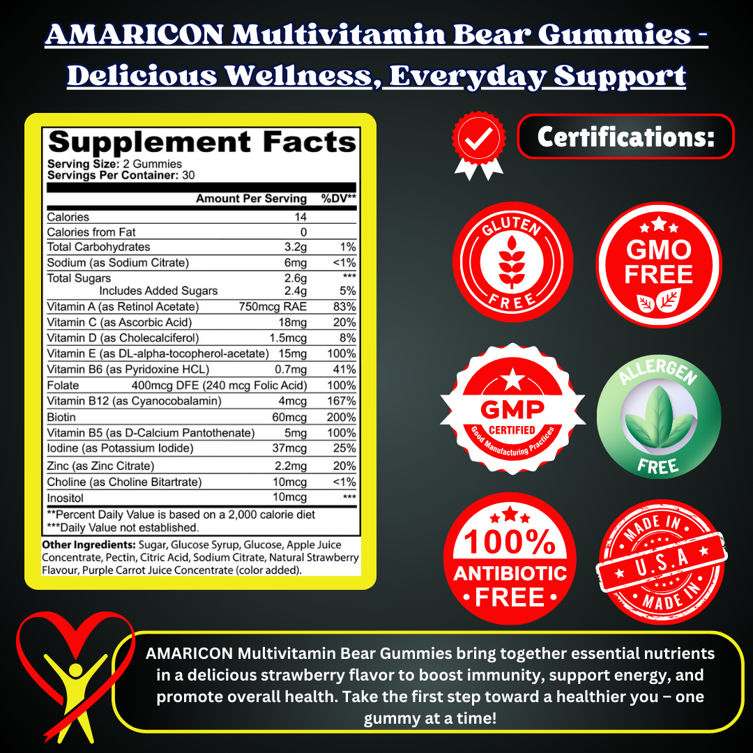 Multivitamin Bear Gummies | Comprehensive Daily Nutrient Support for Adults