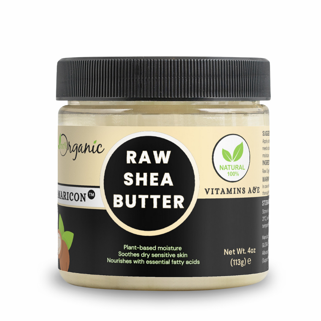 Raw Organic Shea Butter – 100% Vegan, Cruelty-Free Moisturizer – 4 oz