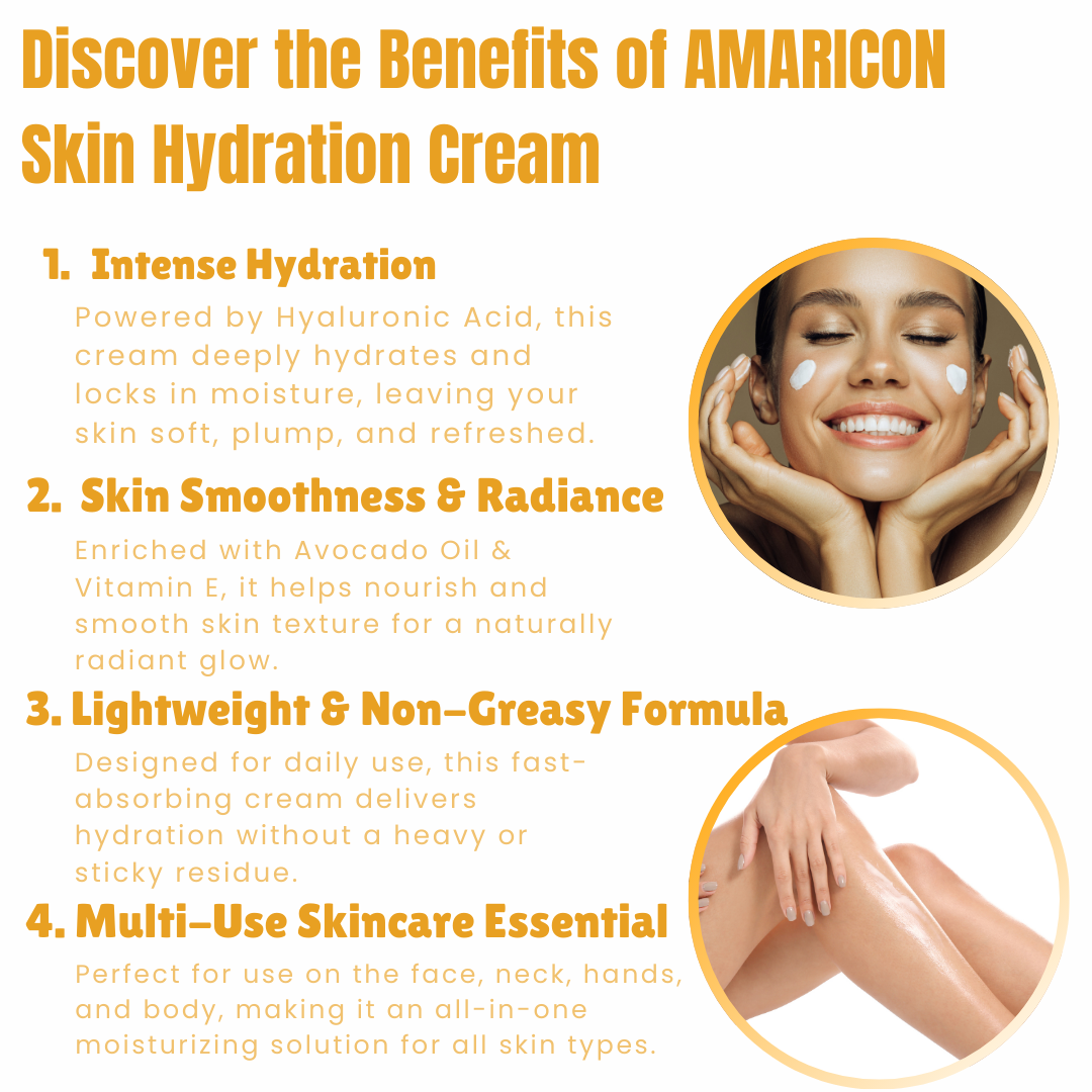 Skin Hydration Cream – Hyaluronic Acid Moisturizer – 2 oz