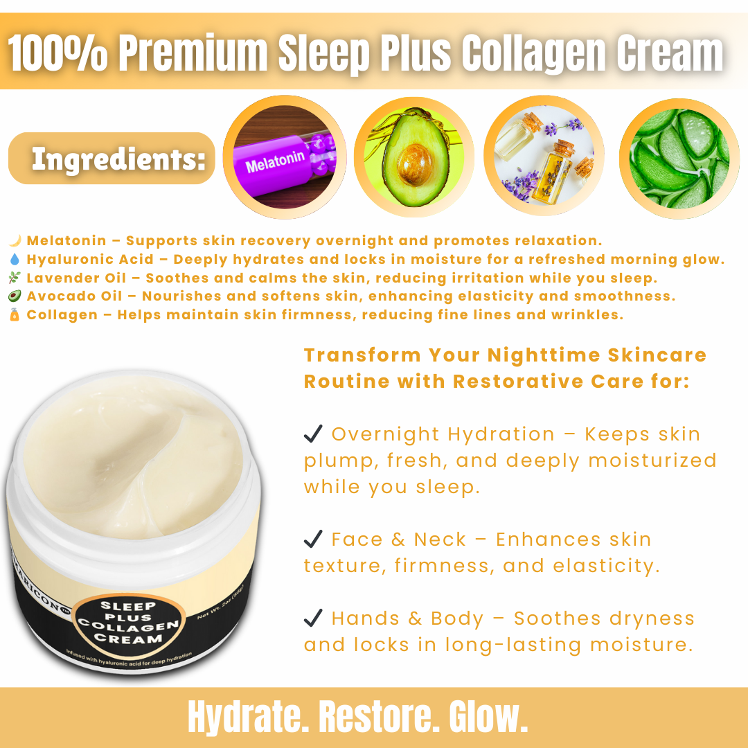 Sleep Plus Collagen Cream – Hydrating & Restorative Night Cream – 2 oz