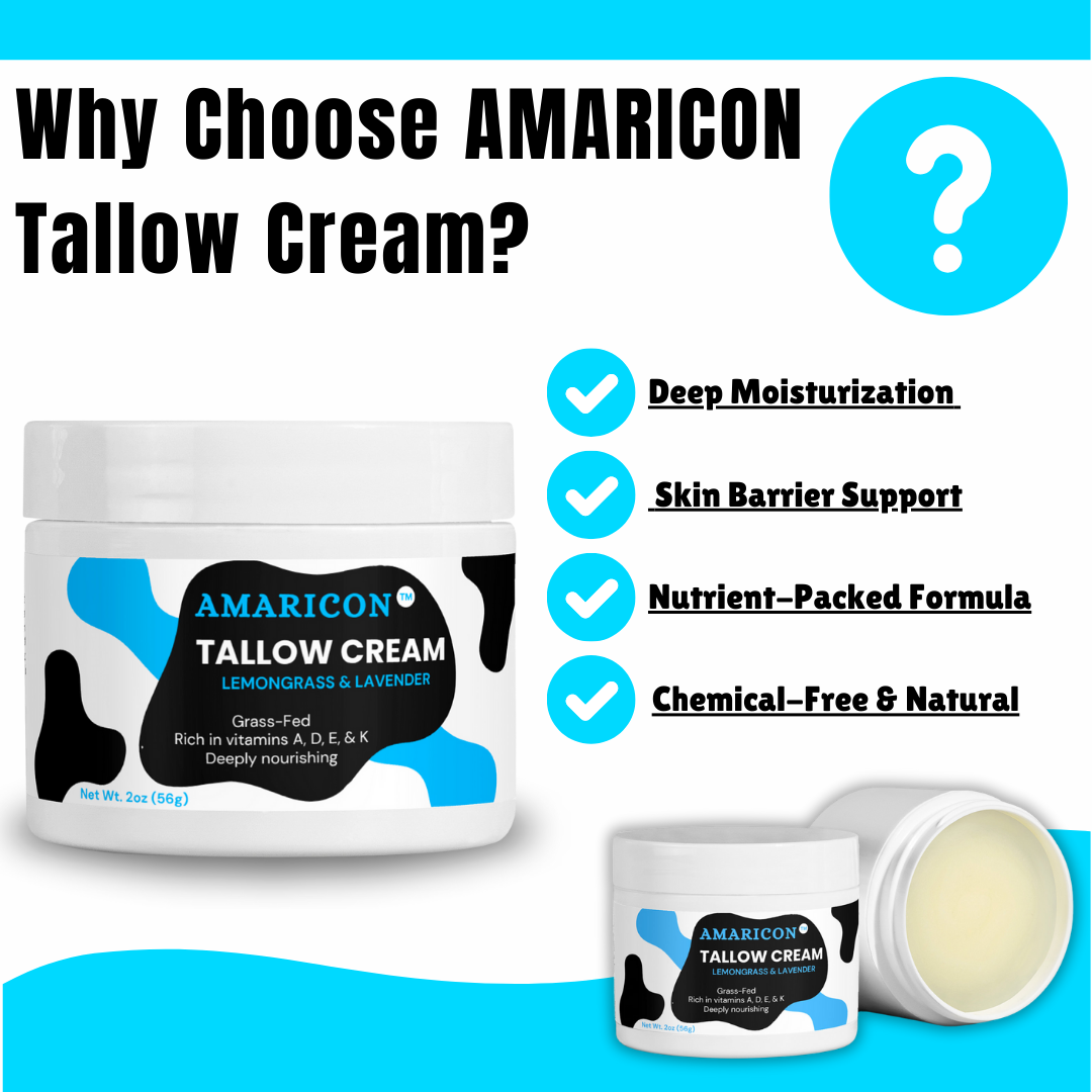 Tallow Cream Lemongrass & Lavender – Grass-Fed Beef Tallow – Luxurious Hydration – 2 oz
