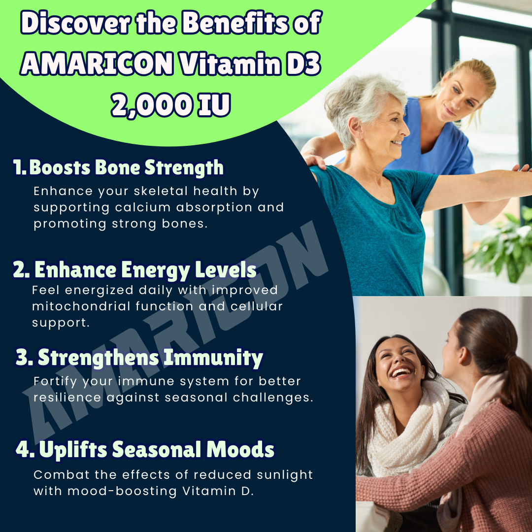 Vitamin D3 2,000 IU – Supports Energy, Bone Density & Immune Function