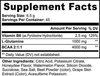 BCAA Post Workout Powder (Honeydew/Watermelon) – Premium BCAA Supplement for Muscle Recovery and Growth