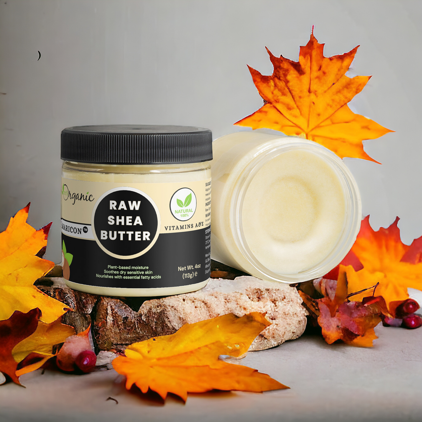 Raw Organic Shea Butter – 100% Vegan, Cruelty-Free Moisturizer – 4 oz