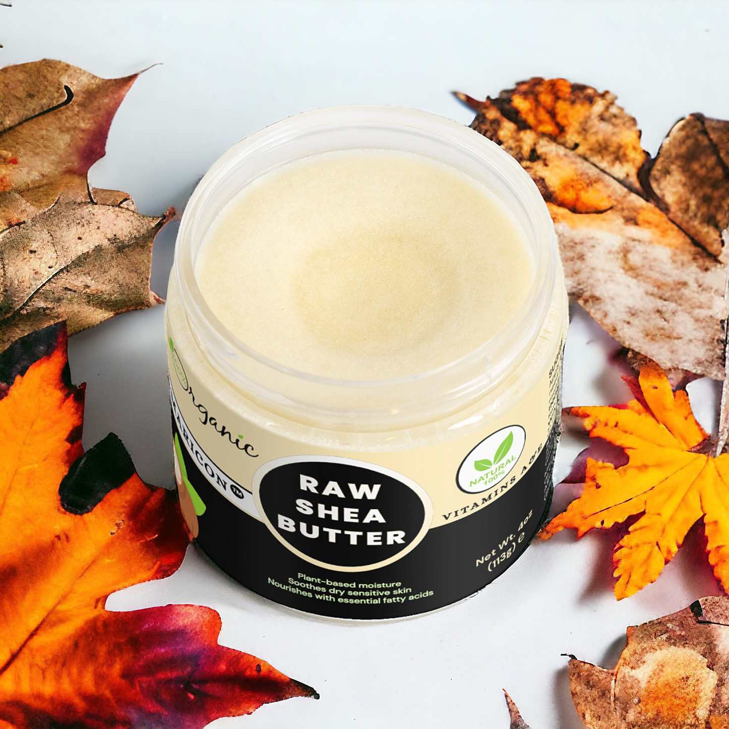 Raw Organic Shea Butter – 100% Vegan, Cruelty-Free Moisturizer – 4 oz