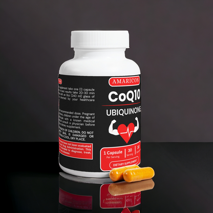 CoQ10 Ubiquinone | 30 Capsules | Supports Cardiovascular Health, Energy Production, and Overall Wellness