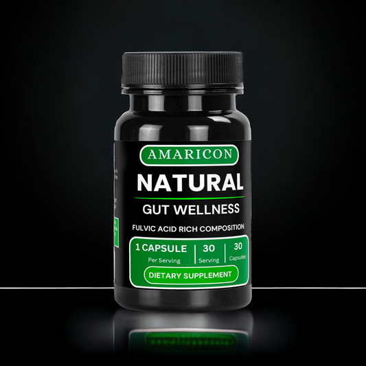 Natural Gut Wellness Capsules – Advanced Digestive Support with Fulvic Acid, Birch Chaga, and Pine Bark Extract