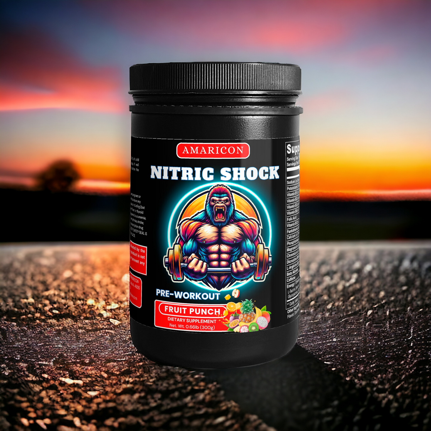 Nitric Shock Pre-Workout Powder (Fruit Punch) – Ultimate Energy & Performance Boost – 0.66 lb