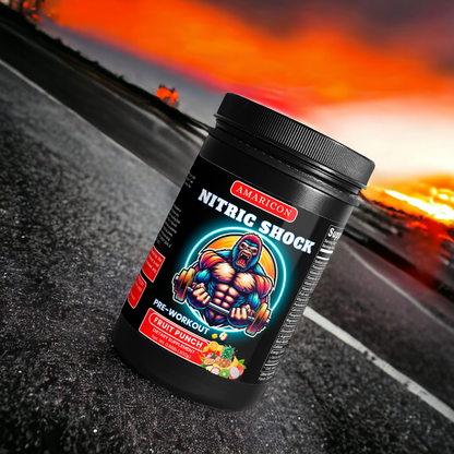 Nitric Shock Pre-Workout Powder (Fruit Punch) – Ultimate Energy & Performance Boost – 0.66 lb