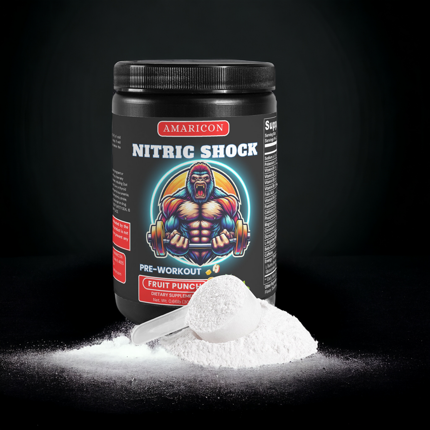 Nitric Shock Pre-Workout Powder (Fruit Punch) – Ultimate Energy & Performance Boost – 0.66 lb