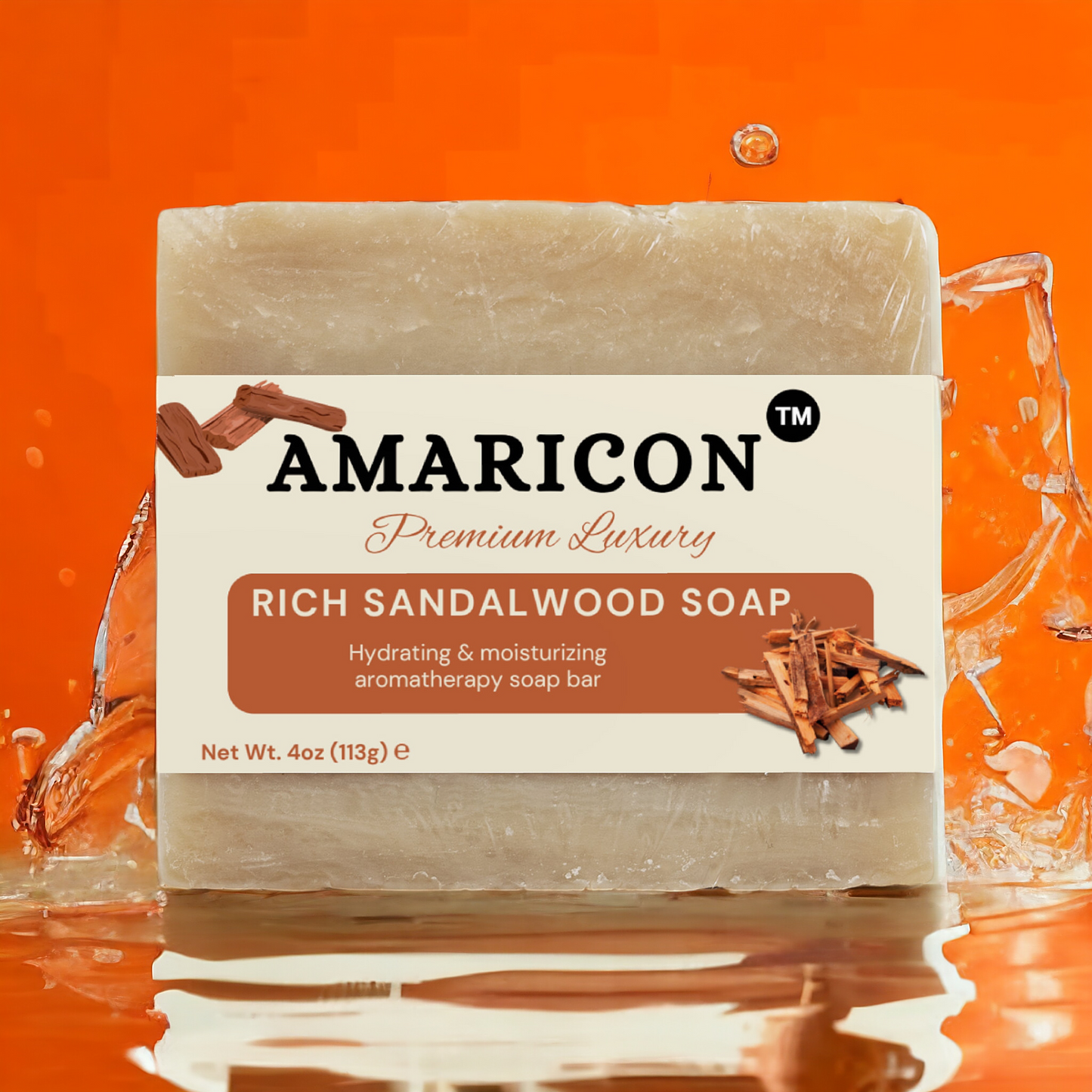 Rich Sandalwood Soap – Luxurious Moisturizing Bar – 4 oz