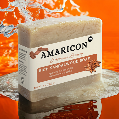 Rich Sandalwood Soap – Luxurious Moisturizing Bar – 4 oz