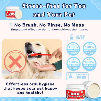 Dog Dental Wipes – Easy and Effective Oral Care – 100 Wipes
