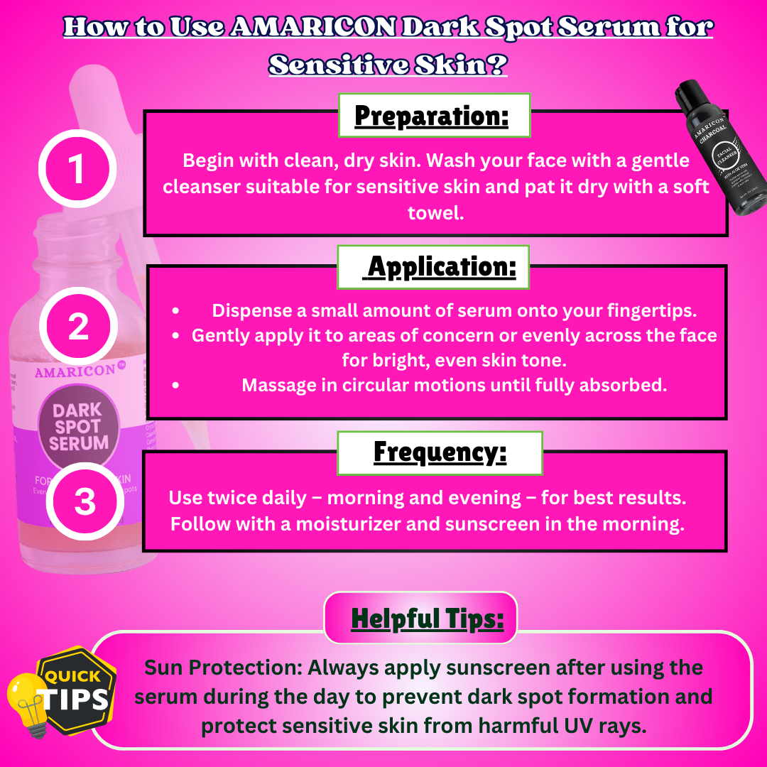 Dark Spot Serum for Sensitive Skin – Gentle Hydration and Even Skin Tone – Natural Extracts – 1 fl oz