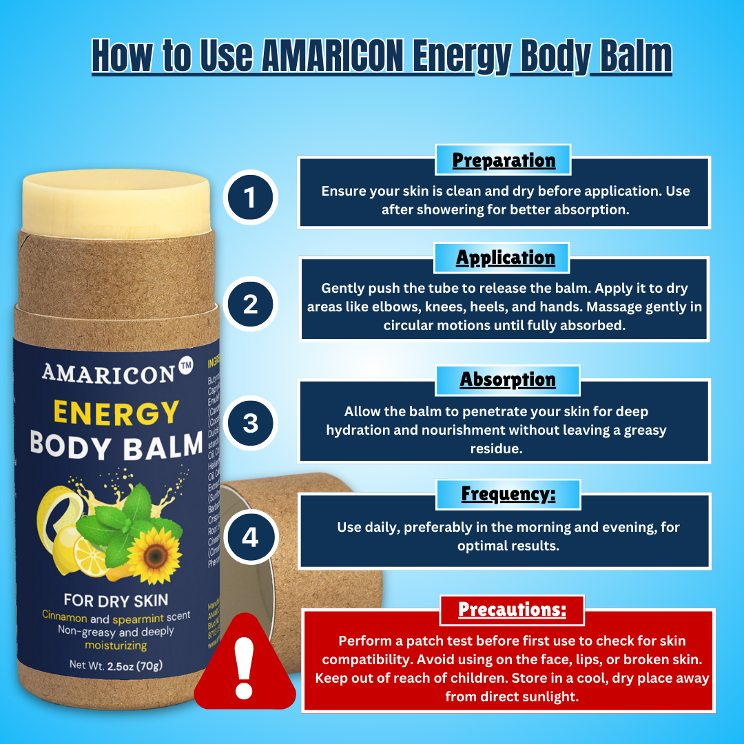 Energy Body Balm – Deep Moisturizing & Aromatherapy – Eco-Friendly, All-Natural – 2.5 oz