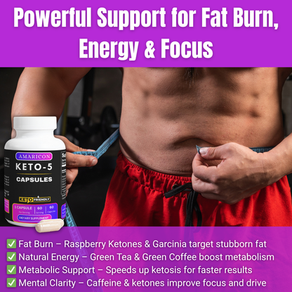 Keto-5 – Advanced Keto Support for Healthy Weight Control and Metabolism Boost