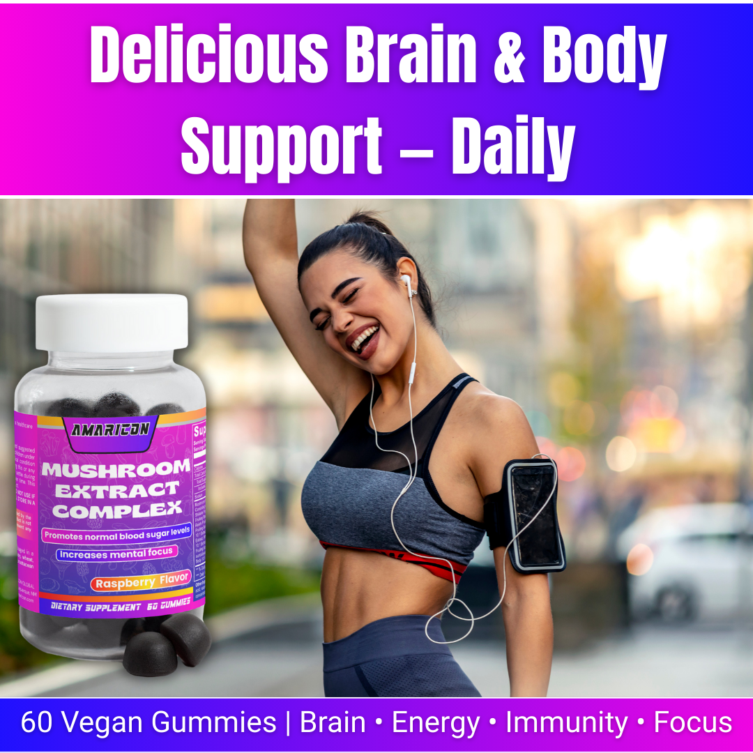 Mushroom Extract Complex – Premium 10-Mushroom Gummy Supplement for Enhanced Cognitive and Physical Performance