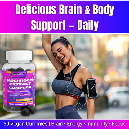 Mushroom Extract Complex – Premium 10-Mushroom Gummy Supplement for Enhanced Cognitive and Physical Performance