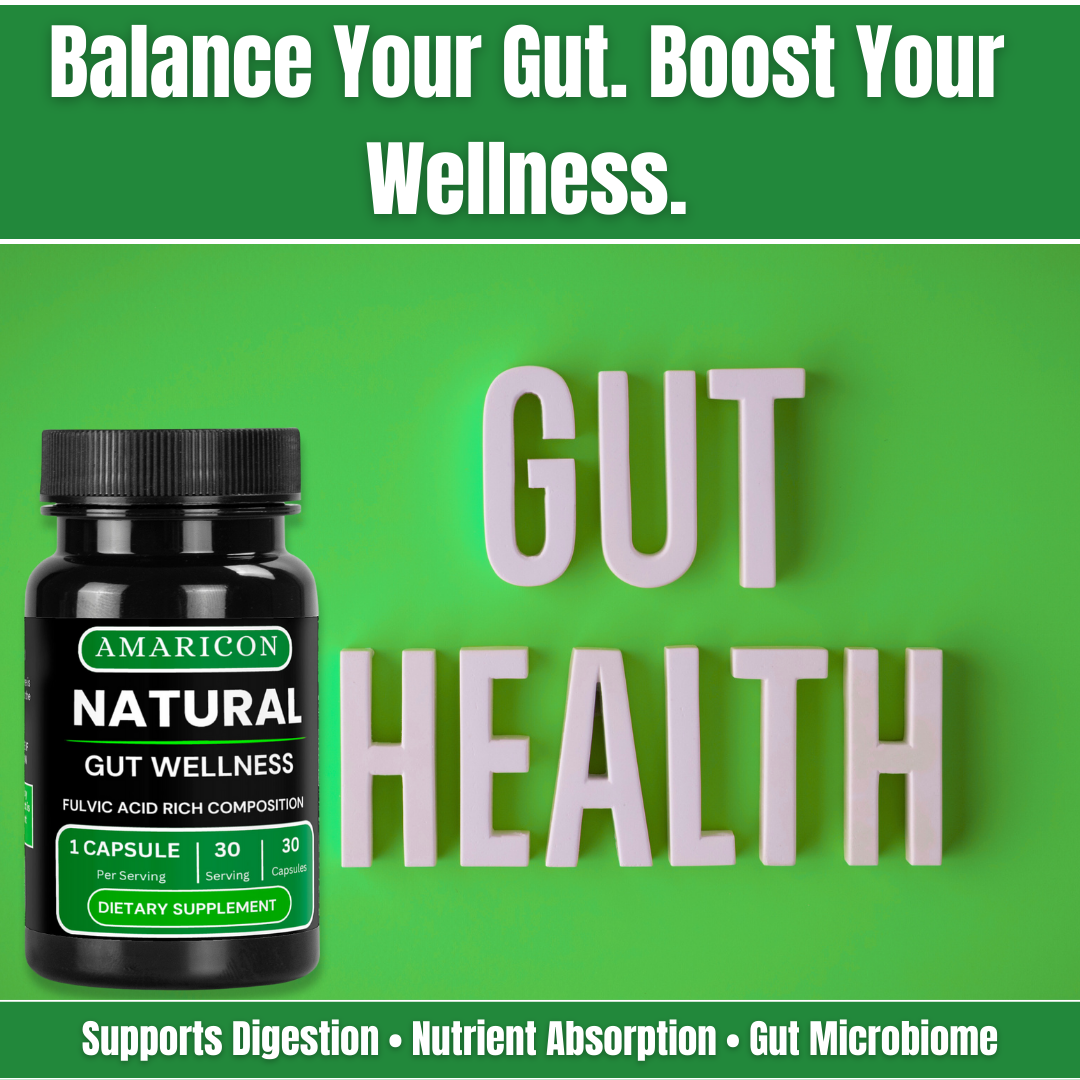 Natural Gut Wellness Capsules – Advanced Digestive Support with Fulvic Acid, Birch Chaga, and Pine Bark Extract