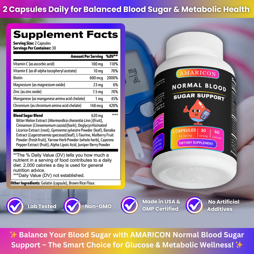 Normal Blood Sugar Support – Comprehensive Supplement for Healthy Glucose Metabolism and Insulin Sensitivity