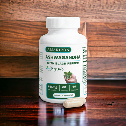 Ashwagandha Capsules – Natural Adaptogen for Stress Relief and Overall Wellbeing – 60 Capsules