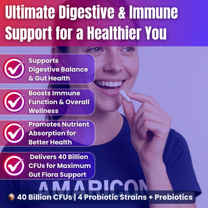 Probiotic 40 Billion with Prebiotics – Advanced Digestive and Immune Support