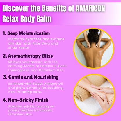 Relax Body Balm – Deep Moisturization and Aromatherapy – 2.5 oz